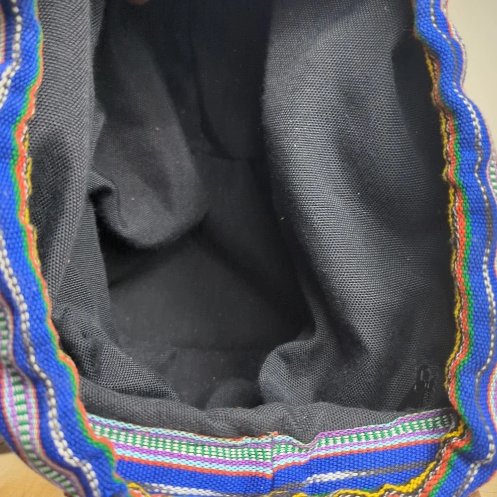 Reef Drawstring Backpack Sack, Hippie Boho Festival Striped Leather Surf‎ Beach